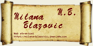 Milana Blažović vizit kartica